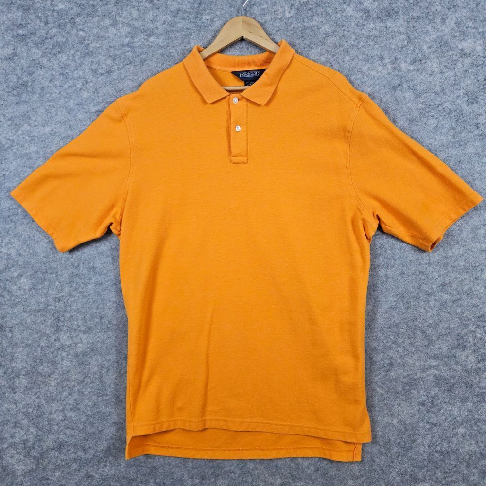 Lands End Men's Orange Polo Shirt Size XL‎ 46-48 Regular 100% Cotton Preppy Golf